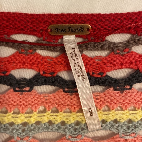 Free People rainbow cropped sweater size Small - Picture 3 of 5